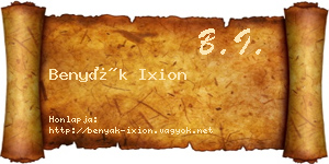Benyák Ixion névjegykártya